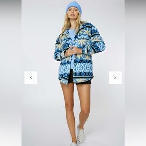 O’Neill Women’s Collins Oversized Superfleece Shacket Blue Winter Size M NWT